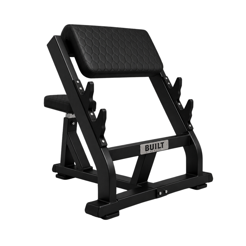 BUILT Strength Foundation Series Seated Preacher Curl Bench