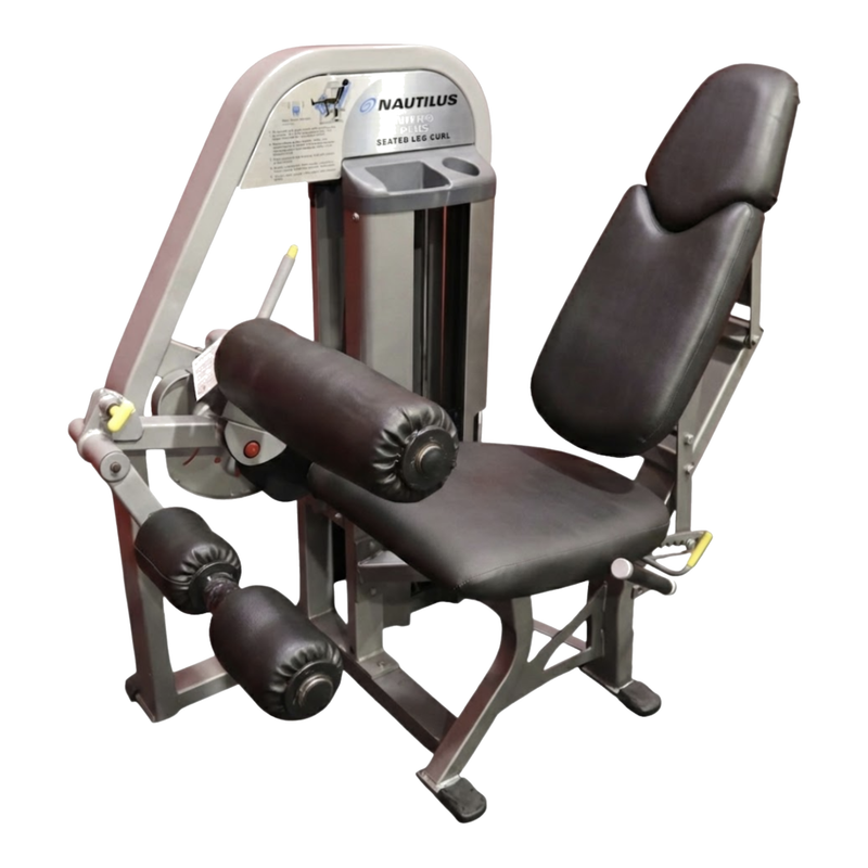 Nautilus Nitro Plus Seated Leg Curl, Silver Frame & Black Upholstery (Remanufactured)