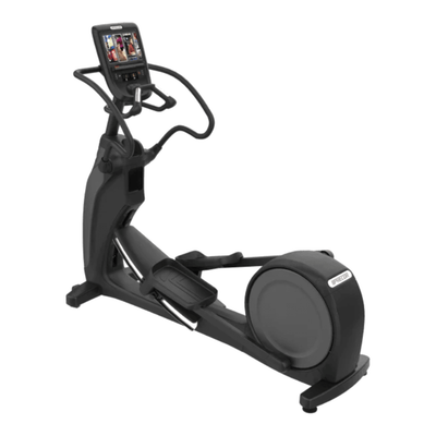 Precor EFX 863 Lower Body Elliptical w/ P62 Console & Converging Crossramp (Remanufactured) — Black Base & Black Trim [PRE-EFX-863-BB] — transparent background