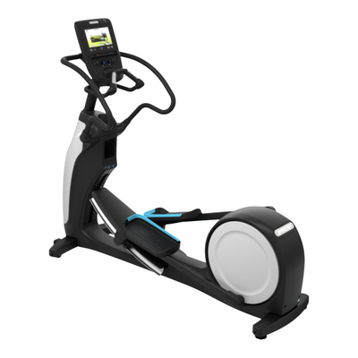 Precor EFX 863 Lower Body Elliptical w/ P62 Console & Converging Crossramp (Remanufactured) — Gray Base & Black Trim [PRE-EFX-863-GB] — transparent background