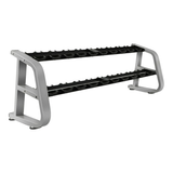 Precor Icarian 2-Tier Saddle Dumbbell Rack (Remanufactured) — transparent background