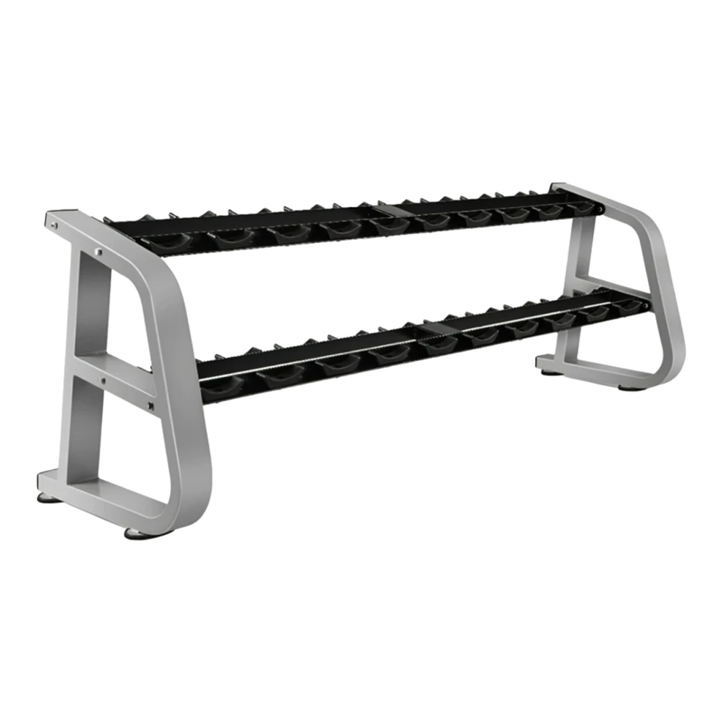 Precor Icarian 2-Tier Saddle Dumbbell Rack (Remanufactured) — transparent background