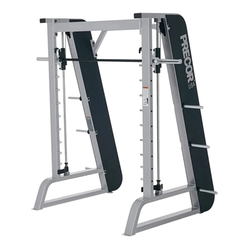 Precor Icarian Smith Machine (Remanufactured) — Silver Frame [PRE-ICR-SMITH-SLVR] — transparent background