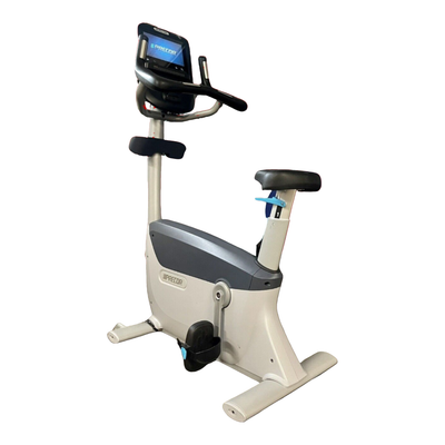 Precor UBK 865 Upright Bike w/ P62 Console (Remanufactured) — Gray Trim [PRE-UBK866] — transparent background