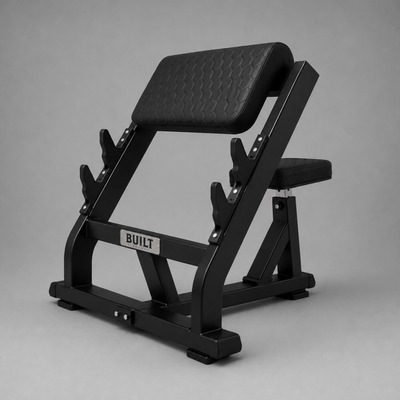 BUILT Strength Foundation Series Seated Preacher Curl Bench