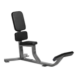 Hammer Strength Upright Bench gray frame black upholstery, complete background delete