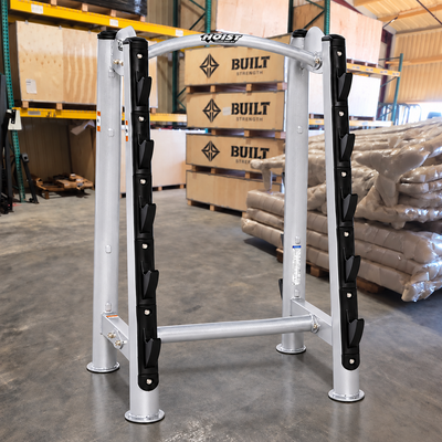 Hoist Fitness Fixed Barbell Rack (Remanufactured) in warehouse
