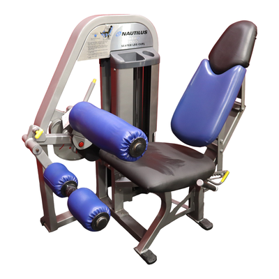 Nautilus Nitro Plus Seated Leg Curl, Silver Frame & Blue Upholstery (Remanufactured)
