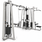 Precor Icarian 5-Stack Multi-Station Gym, gray frame and black upholstery