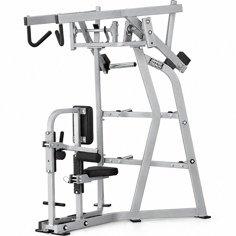 Hammer Strength Plate-Loaded Iso-Lateral High Row (Remanufactured) - Silver Frame & Black Upholstery