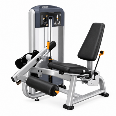 Precor Discovery Series Leg Extension, gray frame and black upholstery