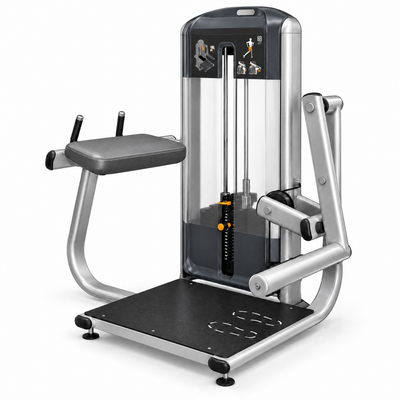 Precor Discovery Series Glute Extension, gray upholstery