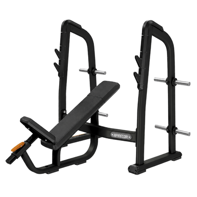 Precor Discovery Series Olympic Incline Bench Press on pure white