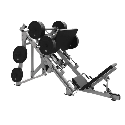 Hammer Strength 45 Degree Linear Leg Press black upholstery transparent