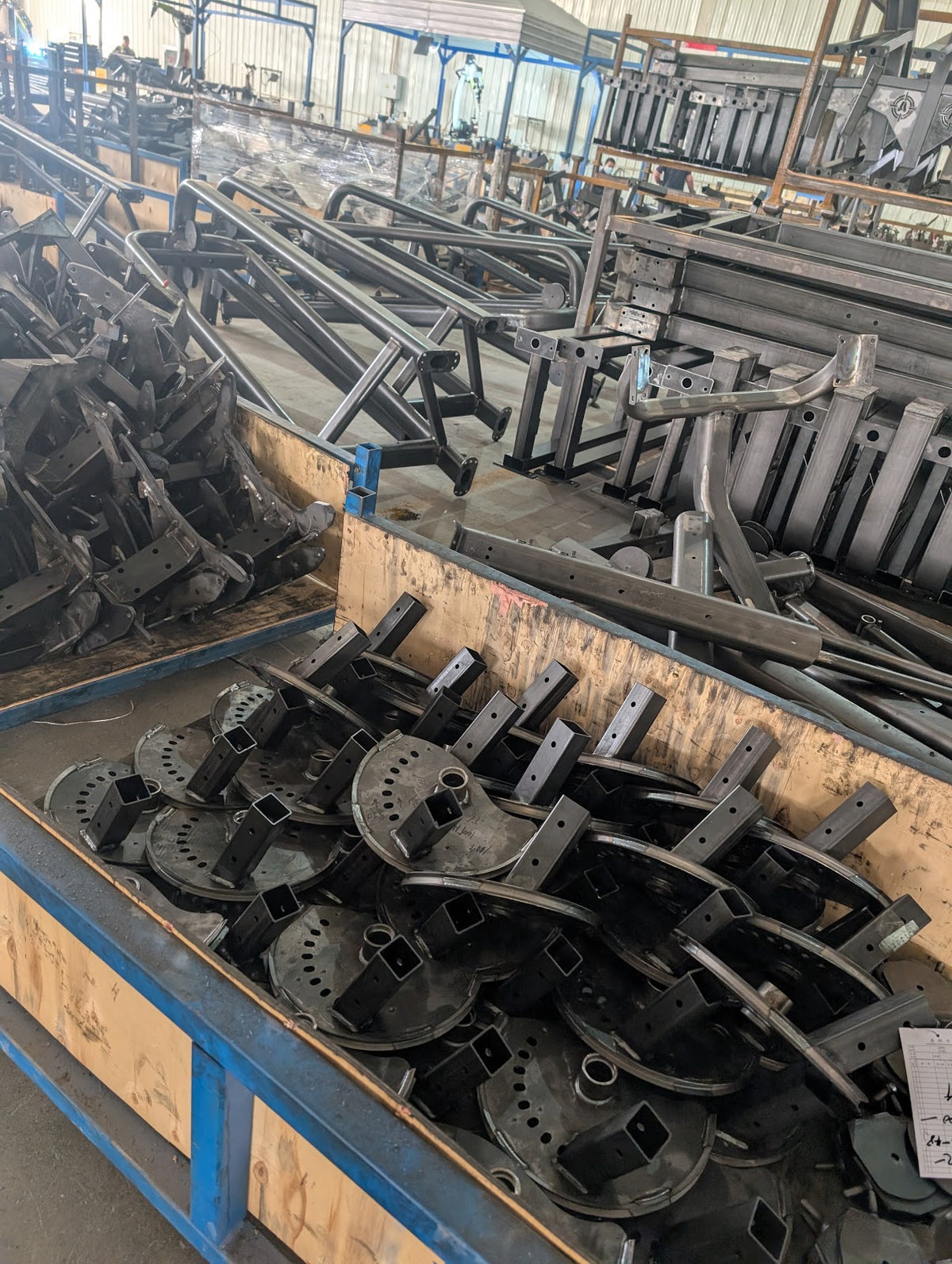 Parts staged
